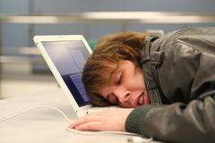 Asleep at computer from guest posting